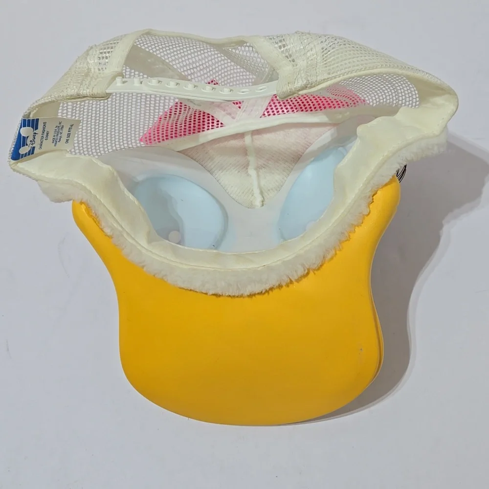 Plush Daisy Duck-Inspired Yellow Beak Face Mask with Pink Bow